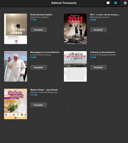 Il chiosco per <i>iPad</i> delle Edizioni Terra Santa: <i>eBook</i> per vivere la Terra di Gesù