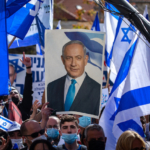 Poster Netanyahu Bandiere israeliane