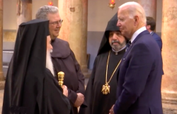Betlemme, il presidente Biden alla basilica della Natività