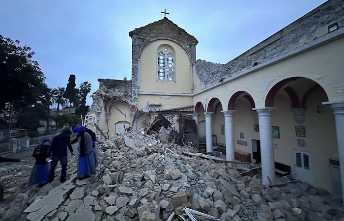 La cattedrale cattolica latina di Iskenderun, quasi completamente rasa al suolo dal sisma.